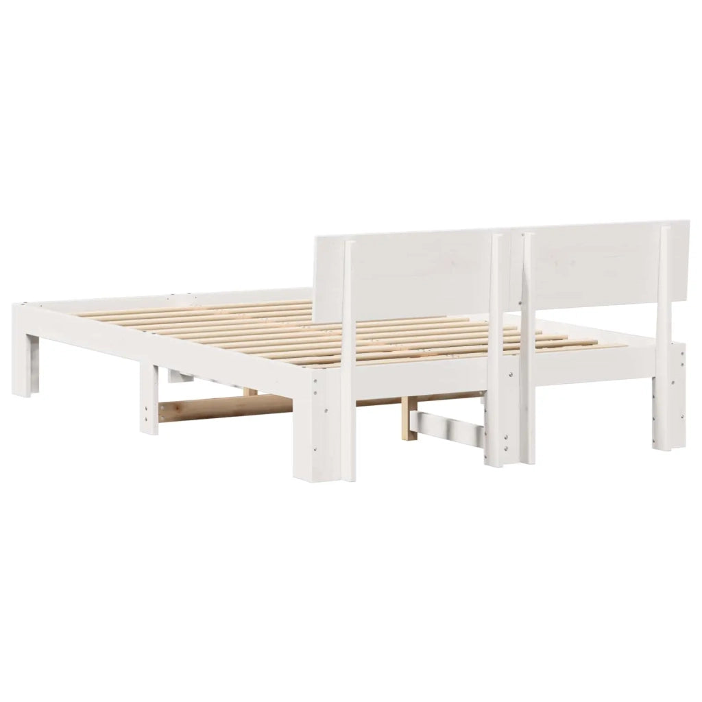 Letto matrimoniale | Letto per adulti | Struttura del letto Bianco 120 x 200 cm Pino massello
