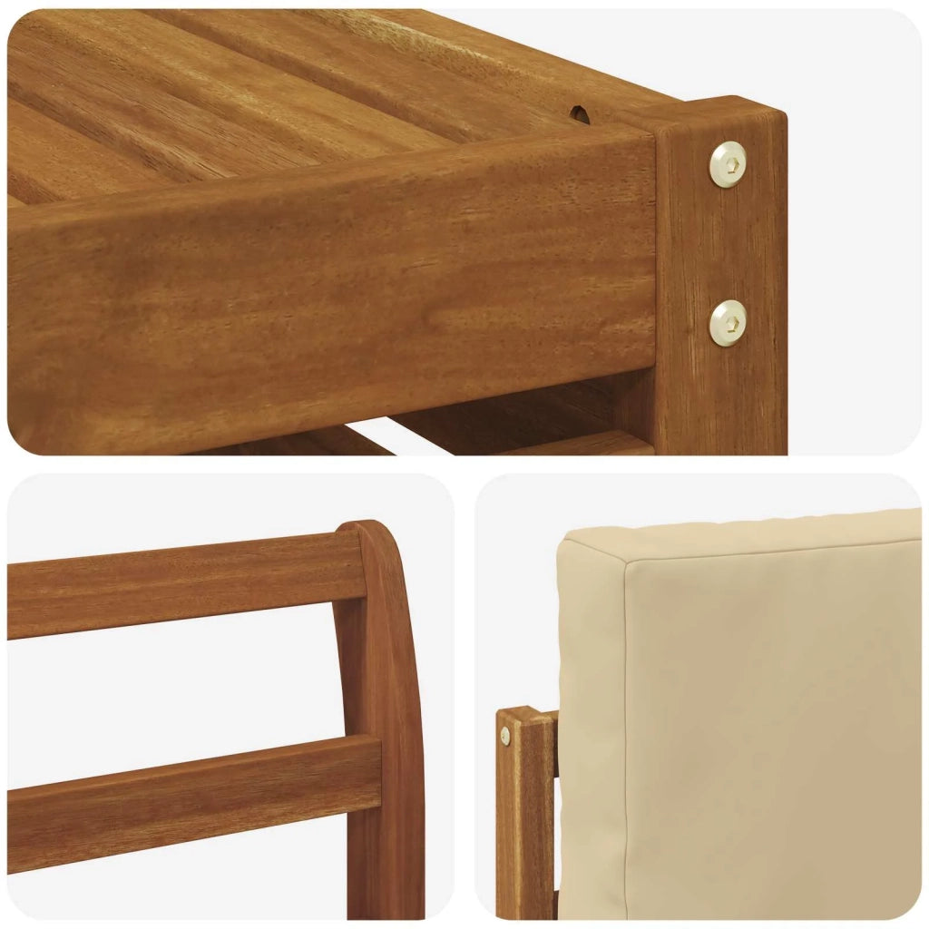 Set di divani da esterno 7 pz Naturale e Beige Poliestere 3375133