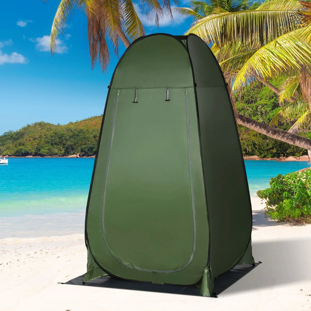 Tenda Doccia Campeggio Portatile ¨C Xylo ¨C Verde Oliva con Tasca e Borsa Trasporto UV 20+ 126x124x189cm