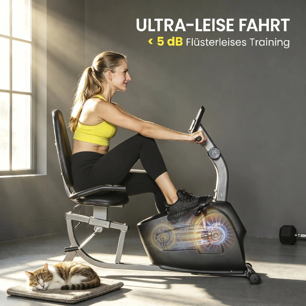 Cyclette Orizzontale Magnetica ¨C Xylo ¨C 8 Livelli Resistenza, Monitor LCD, Nero