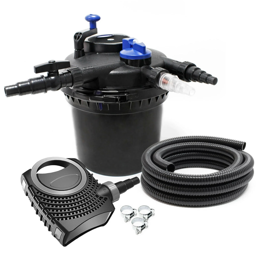 Kit per laghetto da 8000 litri luce UVC da 11 watt pompa da 3600 l/h tubo da 5 m kit di filtrazione 16_0001966