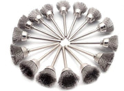 Set di punterelle a filo di acciaio - 15 pezzi - filo di acciaio - set di punterelle a cialdini - diametro di 012 pollici - strumenti di lustratura rotativa universali - rimozione dell'ossidazione