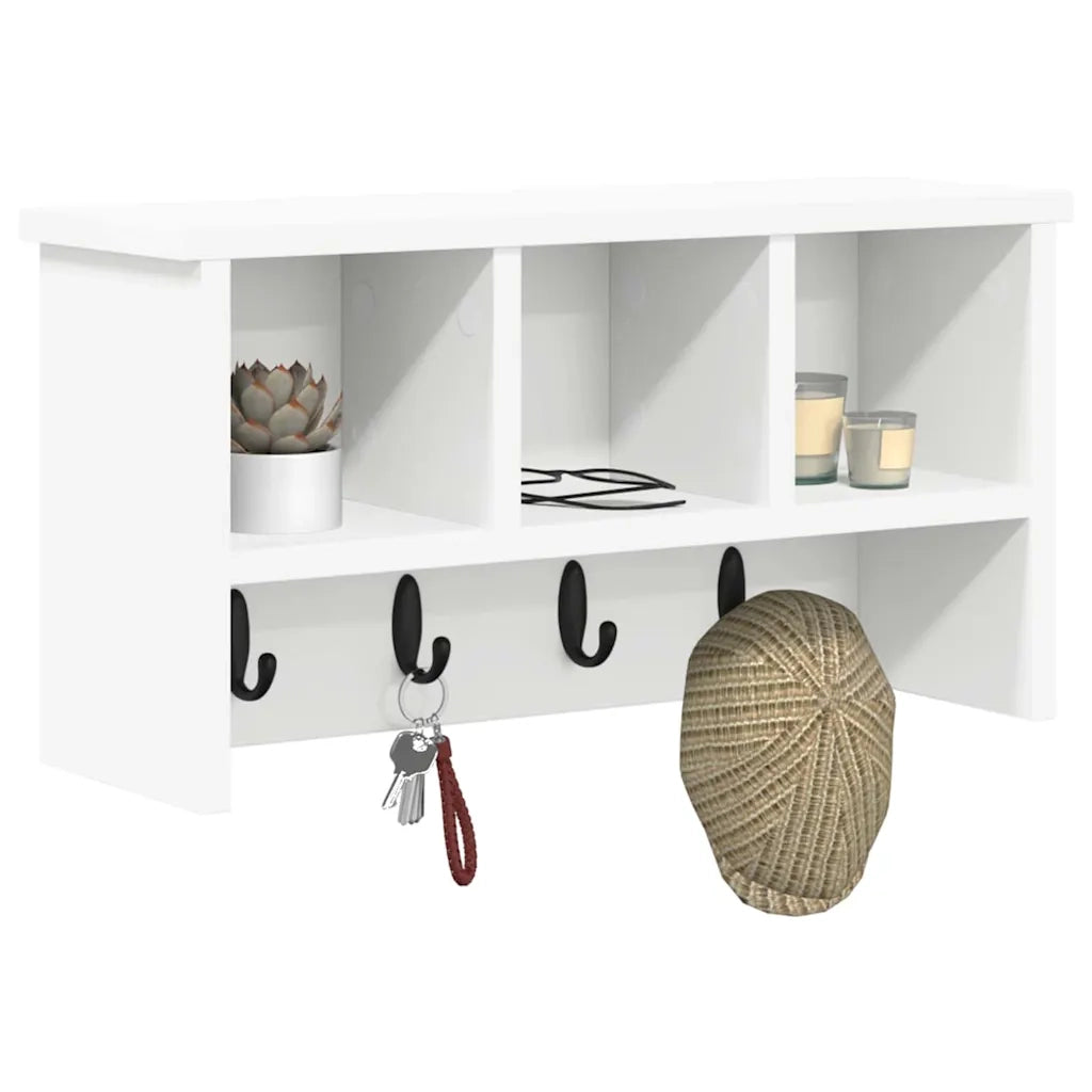 Appendiabiti a muro Bianco 50 x 16 x 26 cm Legno multistrato 874307