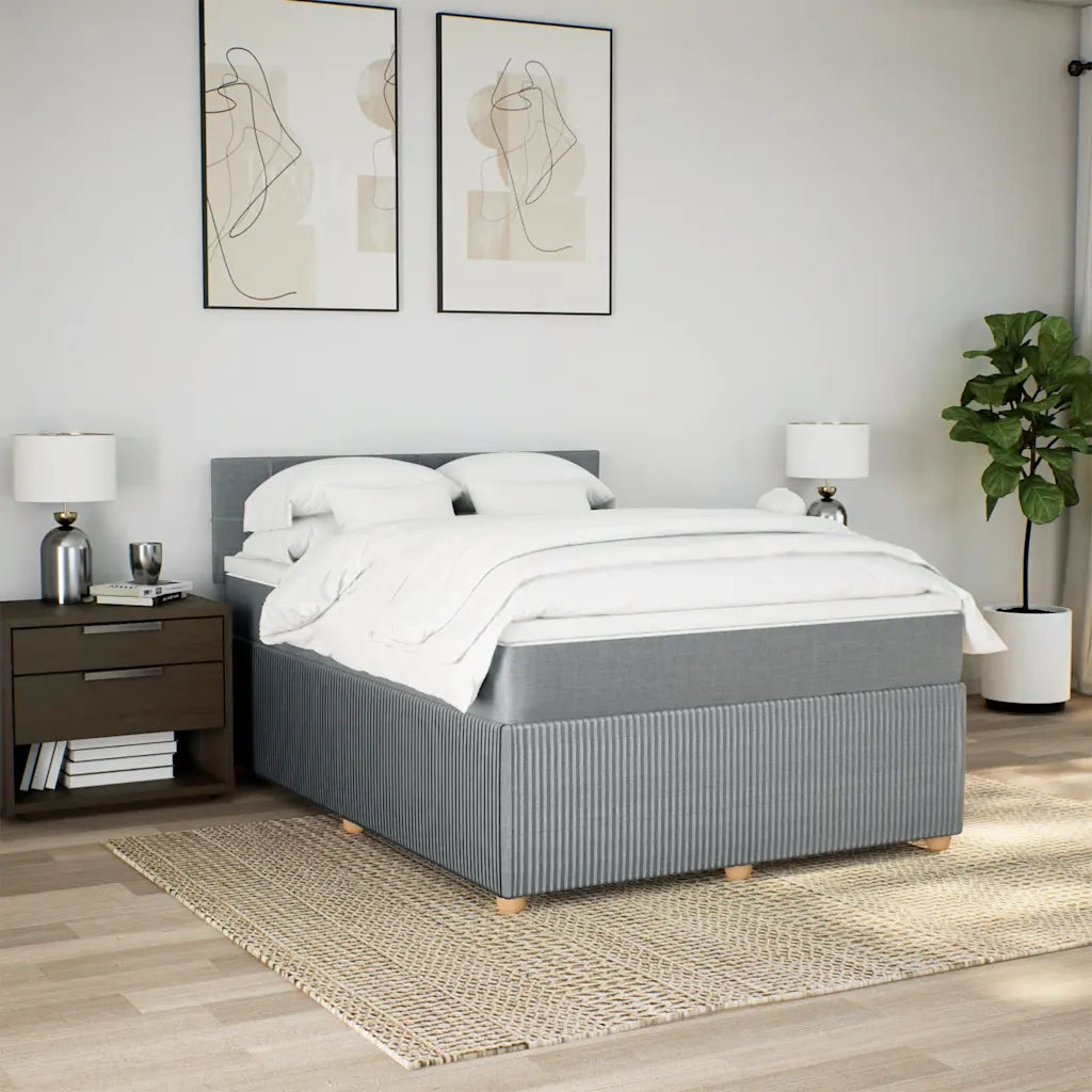 Giroletto a Molle con Materasso Grigio Chiaro 140x190cm Tessuto 3287451