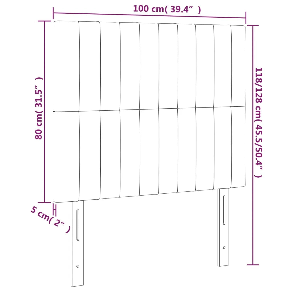 Testiera-Testata Decorativa Grigio Scuro 100x5x118/128 cm Tessuto 890392