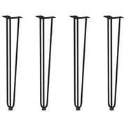 Gambe a forcina per tavoli consolle 4 pz Nero 72 cm Acciaio massiccio 4012444