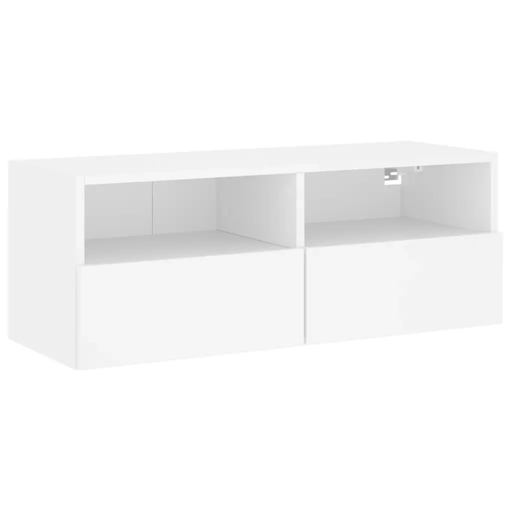 Mobile TV a Parete-Mobile TV a Muro Bianco 80x30x30 cm in Legno Multistrato