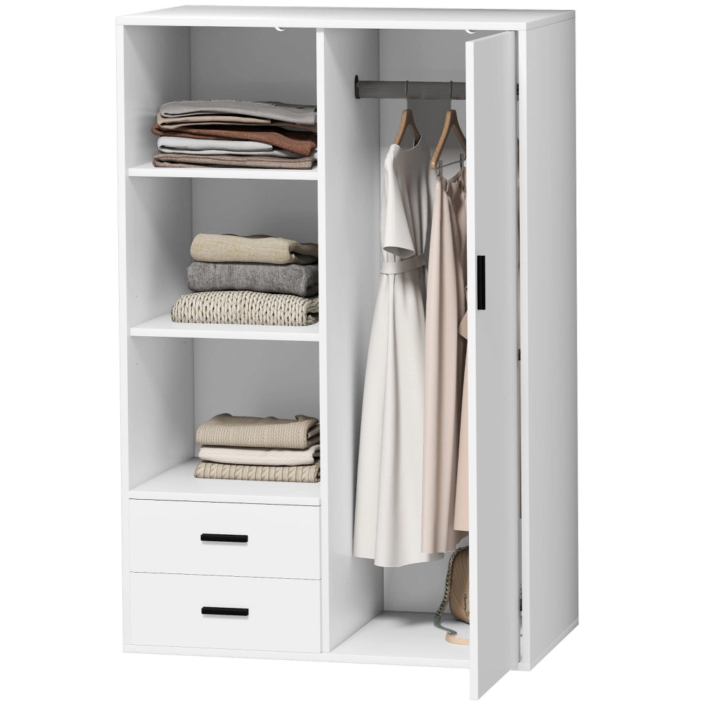 Armadio con Cassetti e Ripiani Aperti ¨C Minimal ¨C Bianco 80x50x124 cm