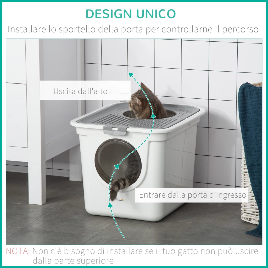 Lettiera chiusa per gatti con doppio ingresso ¨C Xylo ¨C 44x55x39 cm bianco