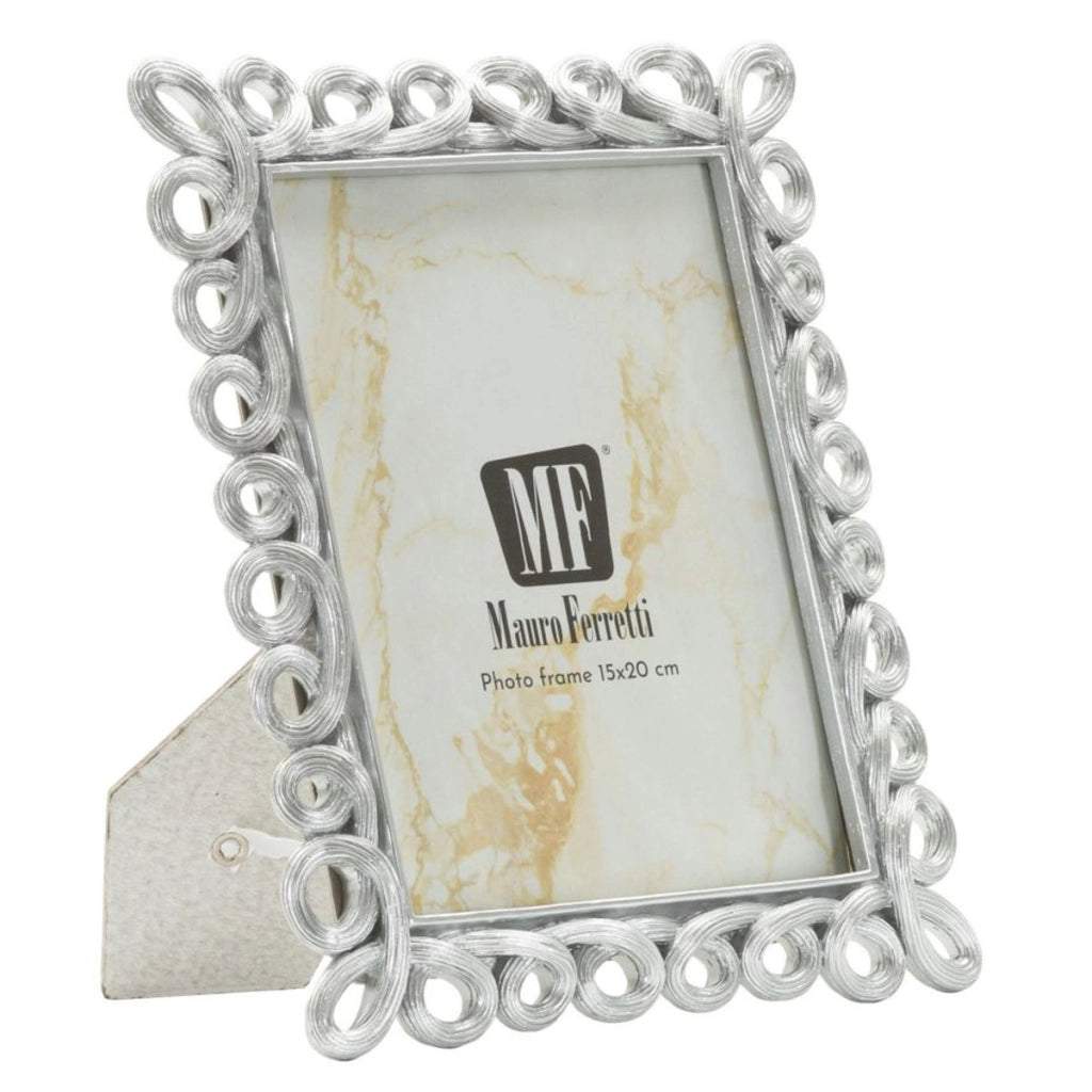 Cornice portafoto Hollow argento con decoro a intrecci 15x20 cm