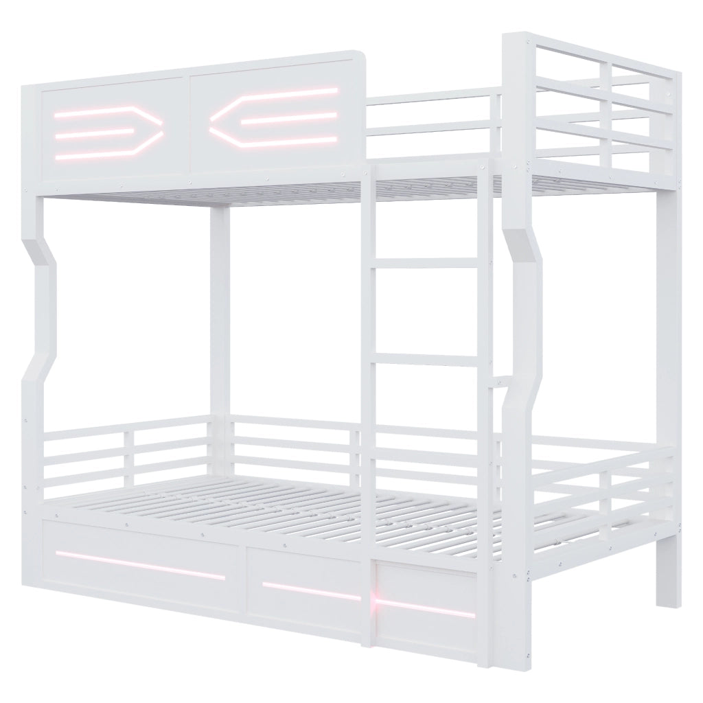 letto a castello mdf metallo bianco 90 x 200 cm
