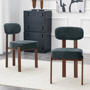 Set 2 Sedie da Pranzo Imbottite ¨C Xylo ¨C Tessuto Lino, Schienale Curvo, Stile Moderno