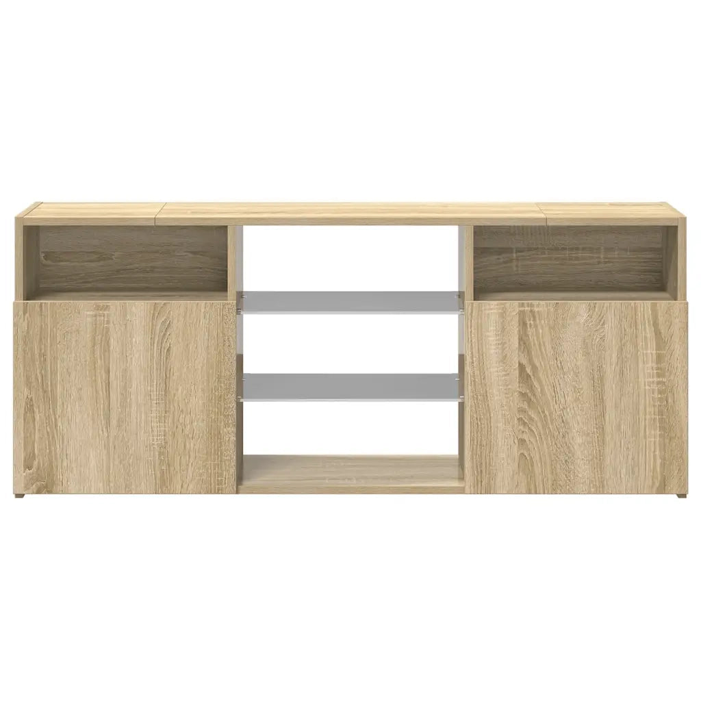 Mobile Porta TV con Luci LED Rovere Sonoma 120x30x50 cm 804304