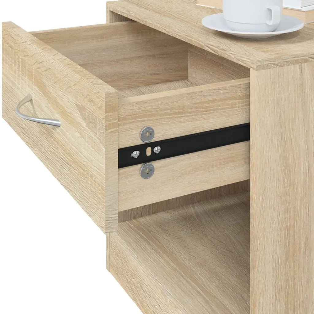Set di 2 Comodini | Armadio da Notte | Mobiletto da notte con Cassetto Colore Rovere
