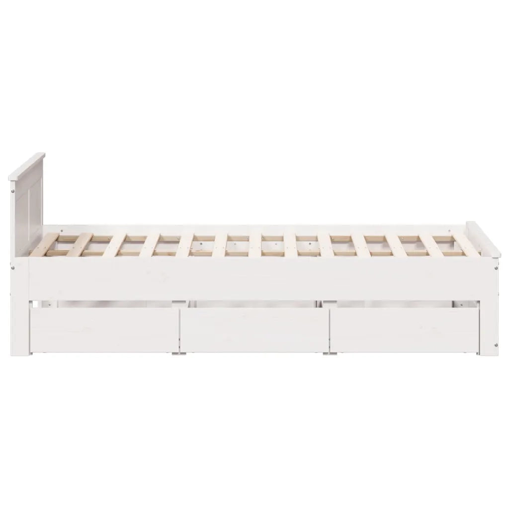 Giroletto senza Materasso con Testata Bianco 120x200 cm Pino