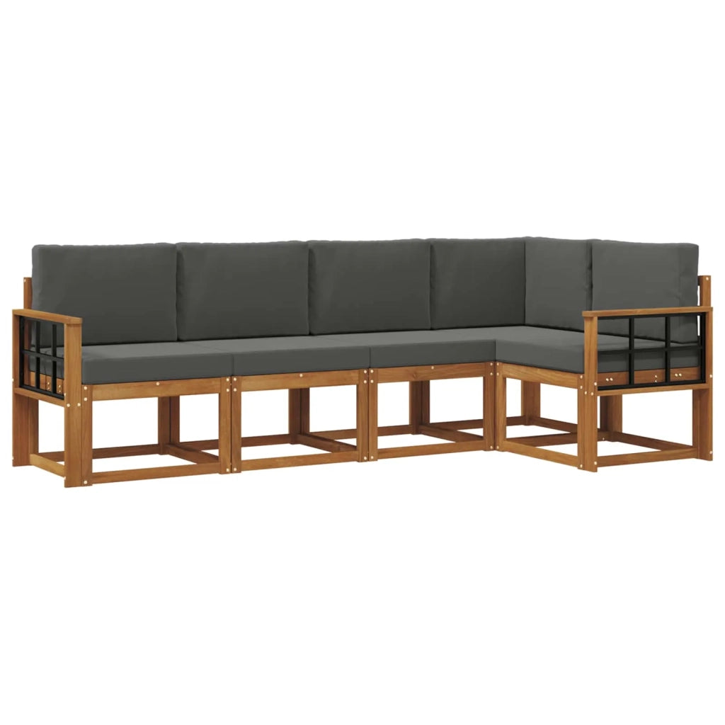 Set di divani da esterno con cuscino 5 pcs Naturale e Antracite 3366405