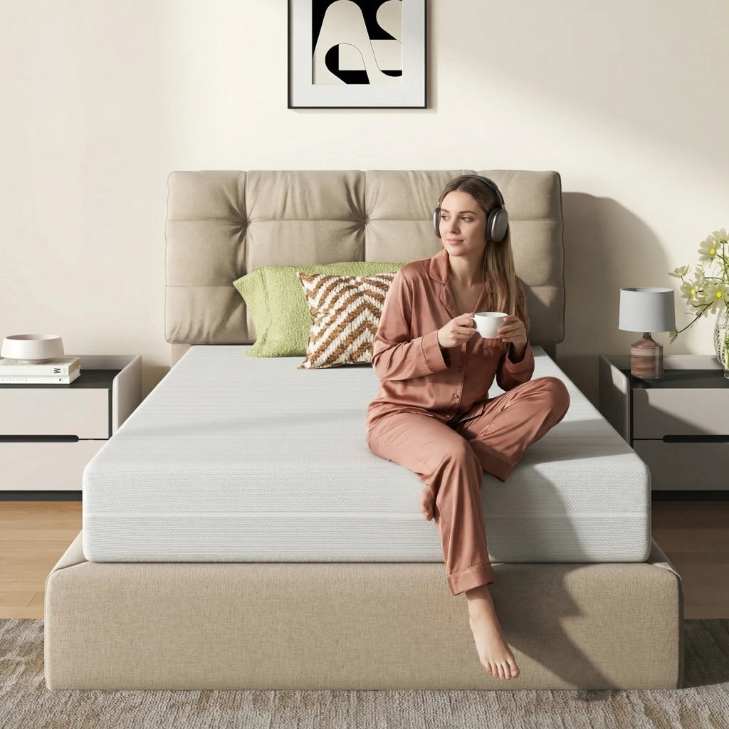 Materasso in Schiuma Ergonomica Certificata OEKO-TEX con Fodera Morbida 90x200x16 cm; Bianco