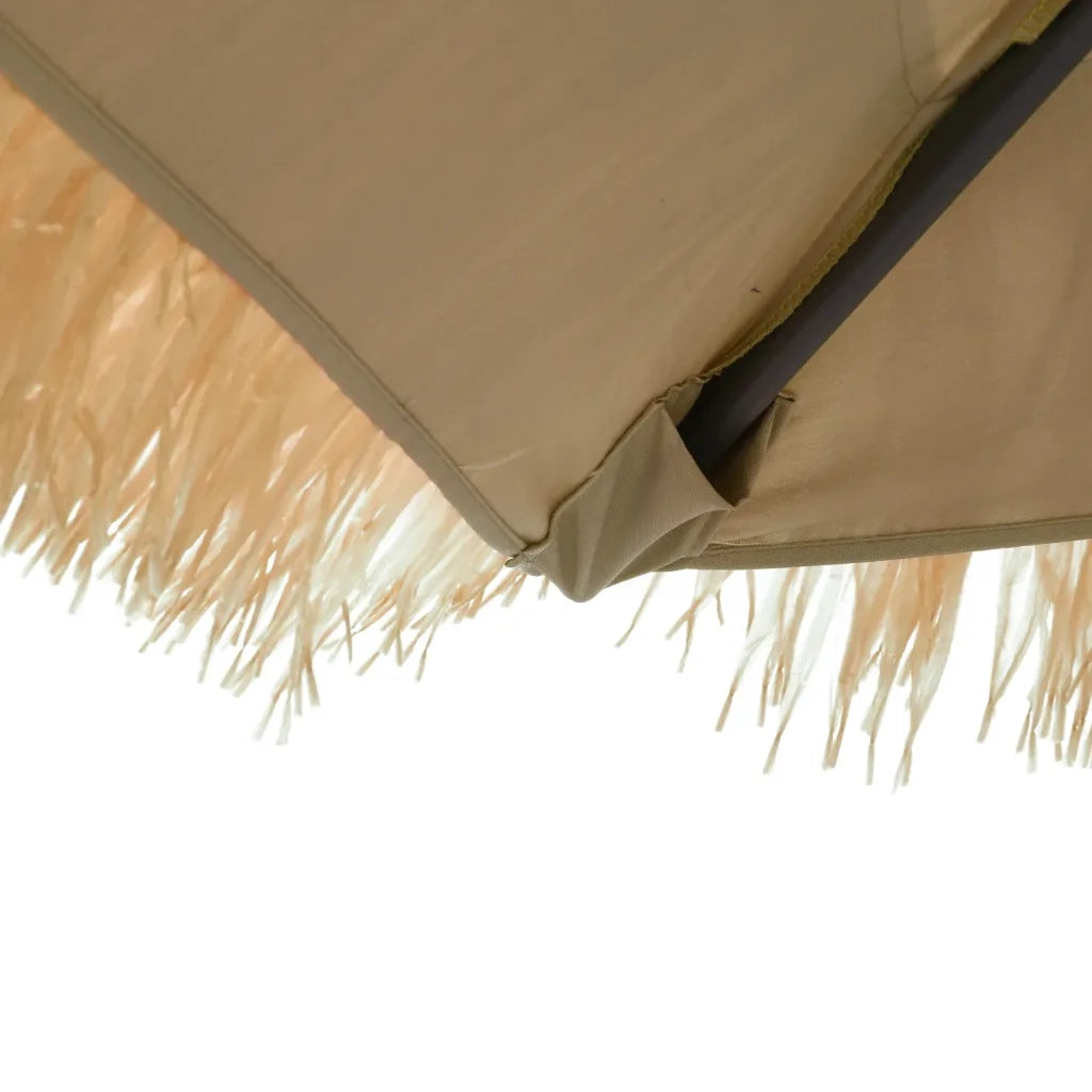 Ombrellone Giardino LED-Ombrello da Balcone e Palo in Acciaio Marrone 324x324x247cm