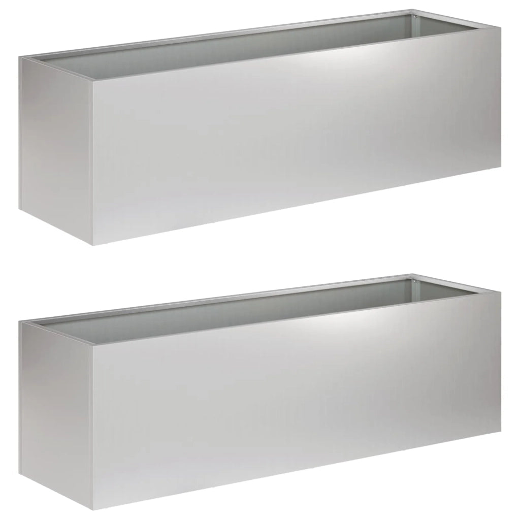 Vaso da giardino 2 pz Argento 100 x 30 x 30 cm Acciaio zincato 8005229