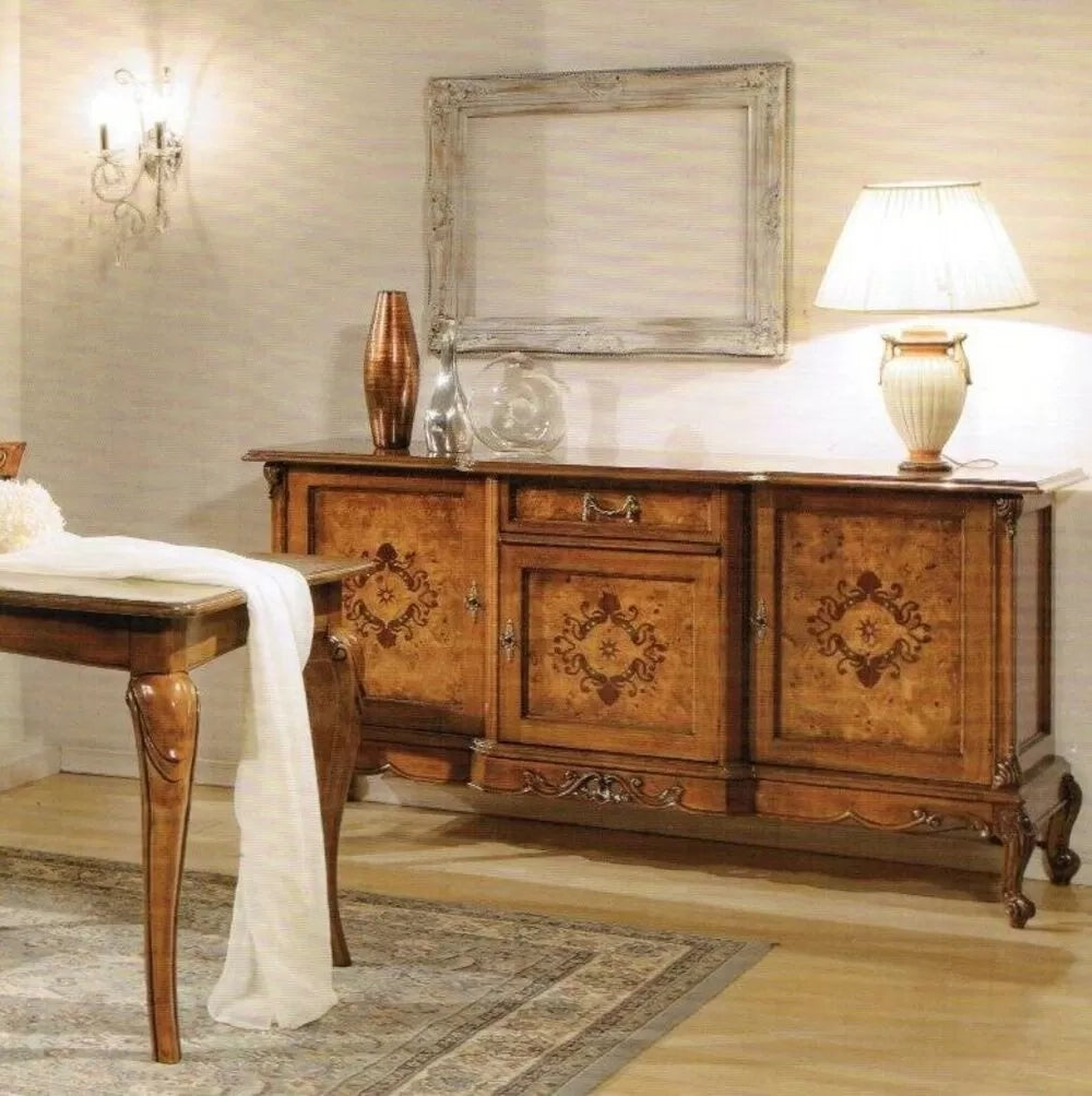 Madia credenza in legno di radica 3 porte impero bassano l.179 p.61 h.92 - Mobili 2G