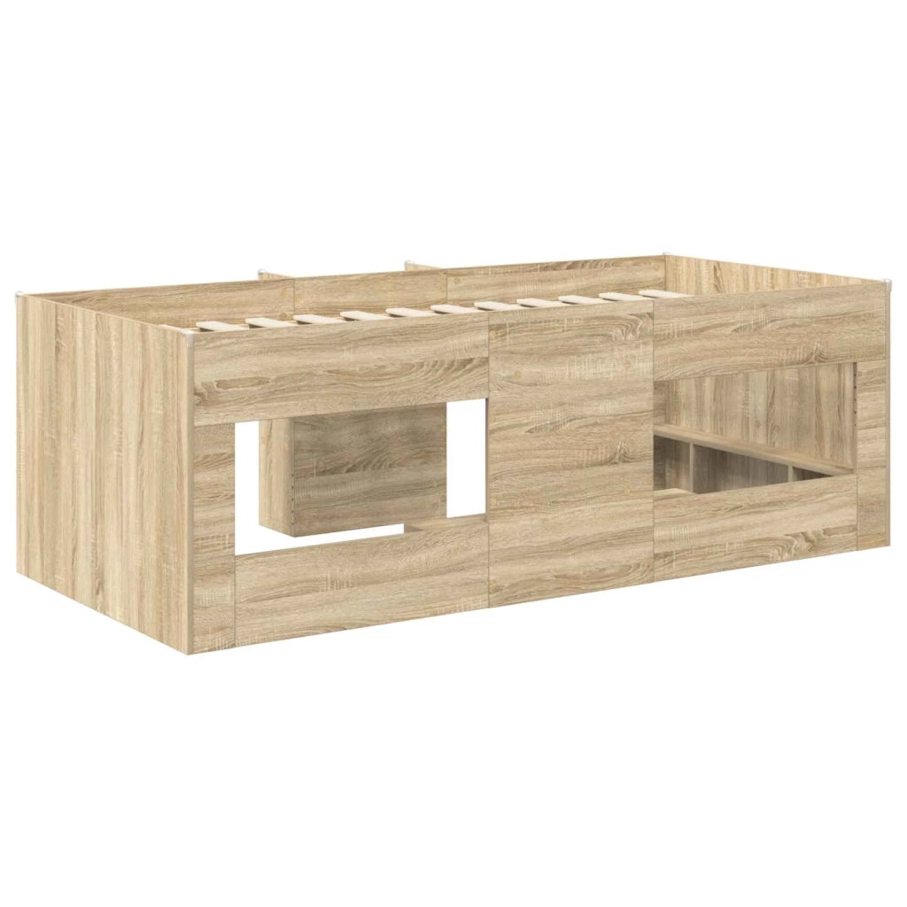 Letto Alto per Bambini | Letto Infantile | Lettino 2 pcs Rovere Sonoma 90 x 190 cm