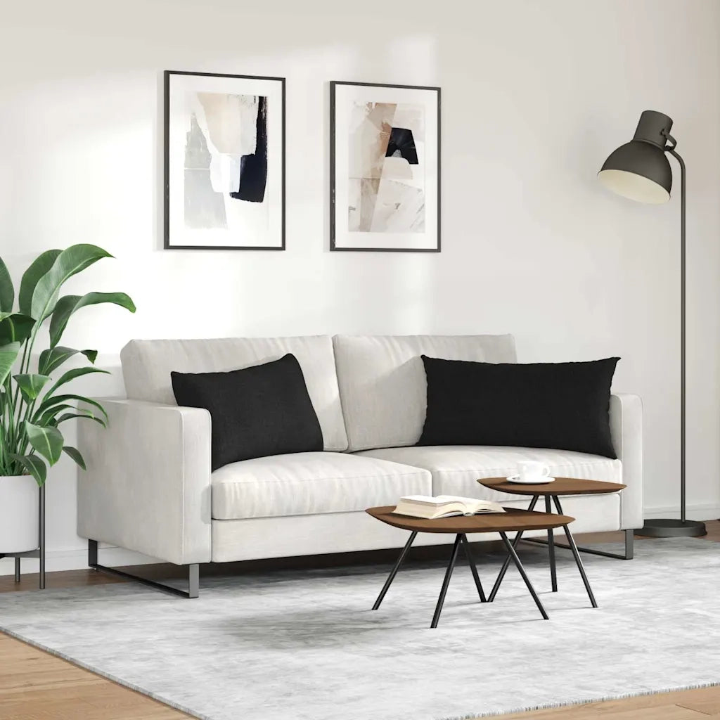 Cuscini da Divano 2 pz | Cuscini per sedie Nero 80 x 40 cm Tessuto
