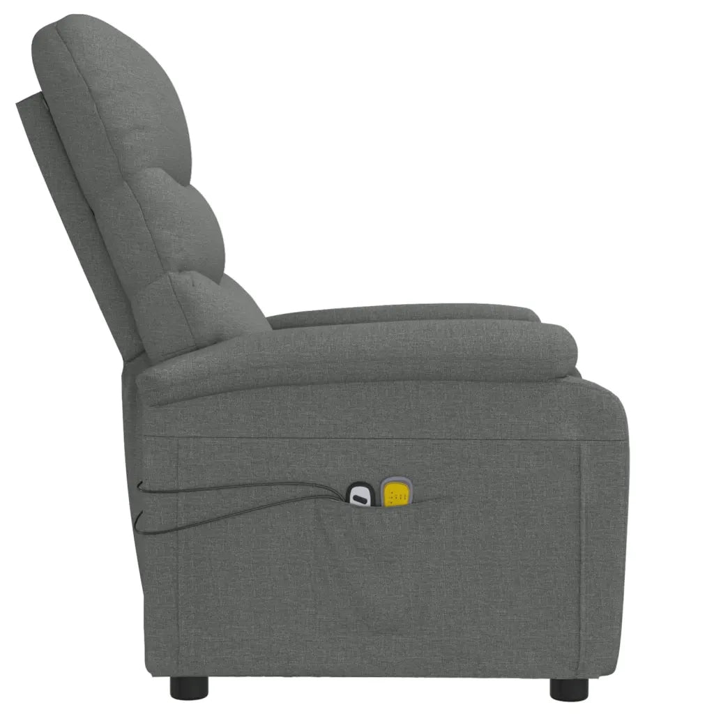 Poltrona Massaggiante Elettrica Grigio Scuro in Tessuto 3073695