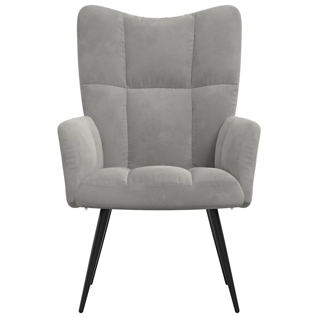 Sedia Relax Grigio Chiaro in Velluto 328073