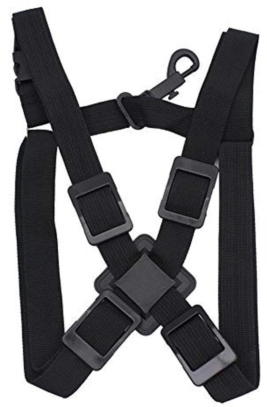 Cintura Saxofono Adattabile - Cinturino morbido - Progettazione Ergonomica - Cotone - Nero - Illuminazione di pressione Colonna vertebrale - Cintura Saxofono