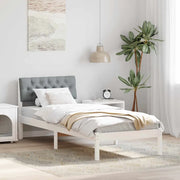 Struttura del Letto Bianco e grigio chiaro 75 x 190 cm 878653