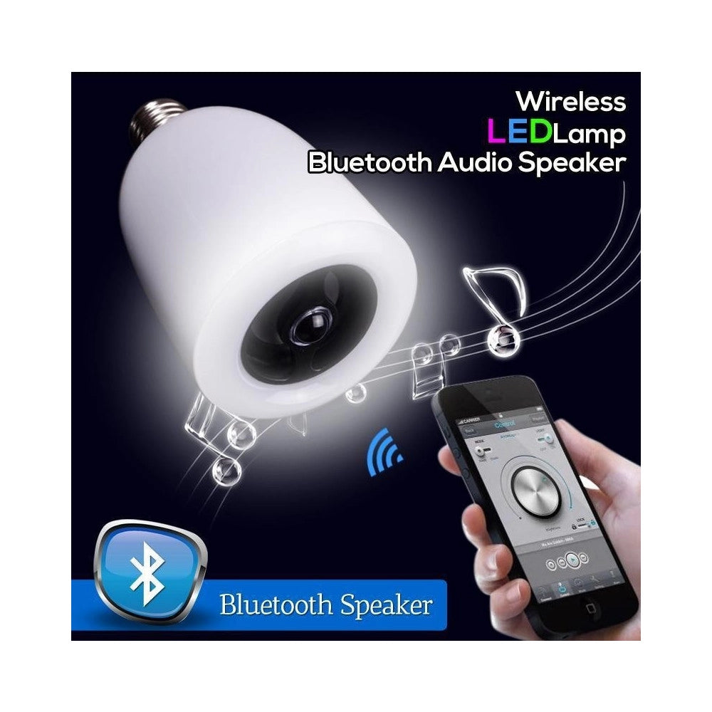 Trade Shop - Lampada Lampadina Led E27 Con Cassa Speaker Bluetooth E Telecomando -