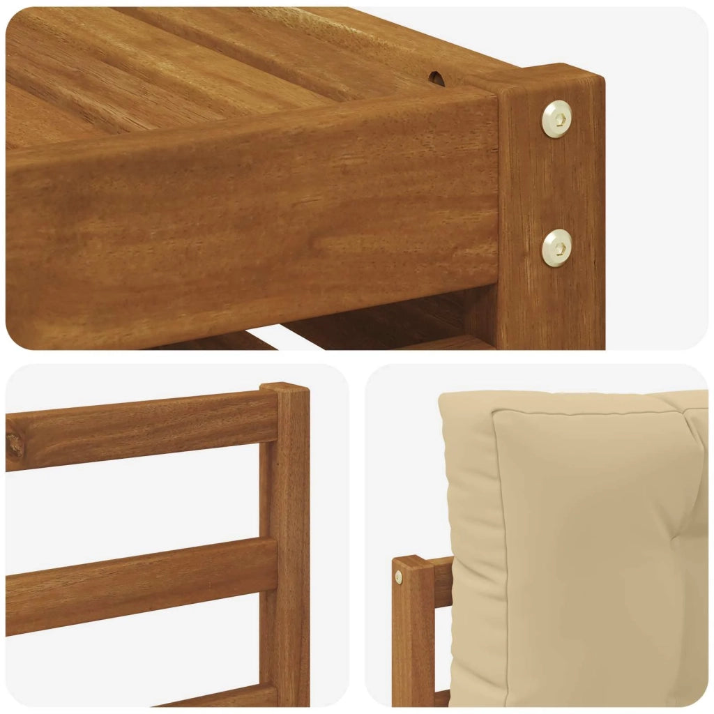 Set di divani da esterno con cuscino 8 pcs Naturale e Beige 3373123