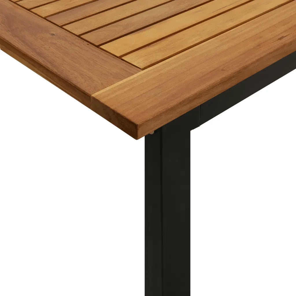 Set Pranzo da Giardino 9 pz Legno Massello di Acacia e Metallo 3155405