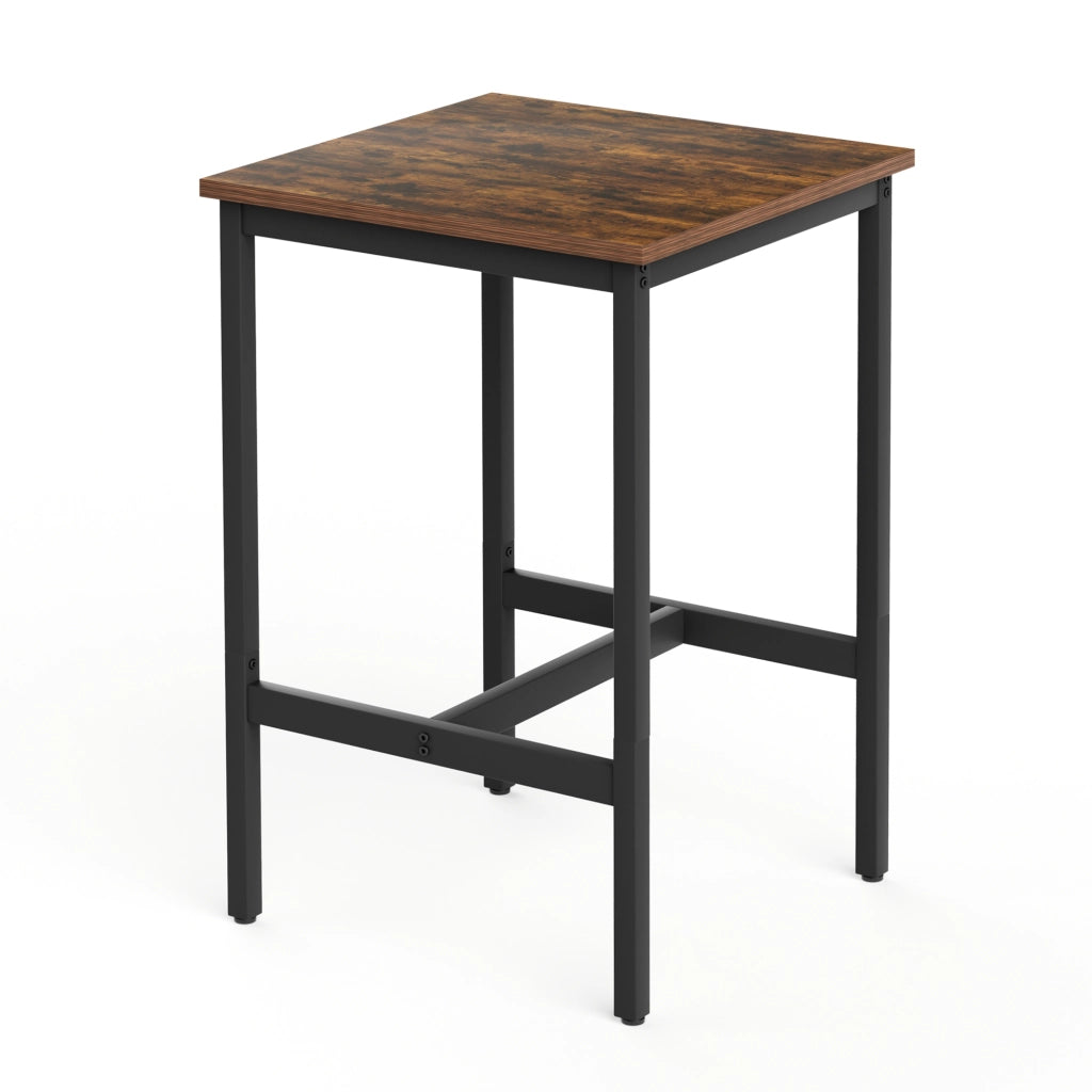 Set Tavolo Alto e Sgabelli Industrial ¨C Xylo ¨C Piano Legno, Struttura Metallo, 60x60x90 cm