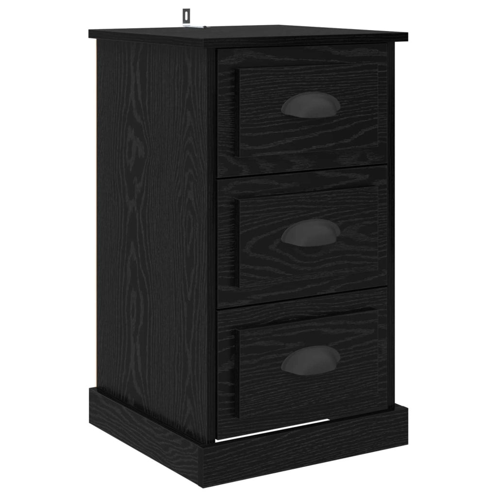 Armadio da Notte con cassetto Rovere Nero 39 x 39 x 67,5 cm 881342