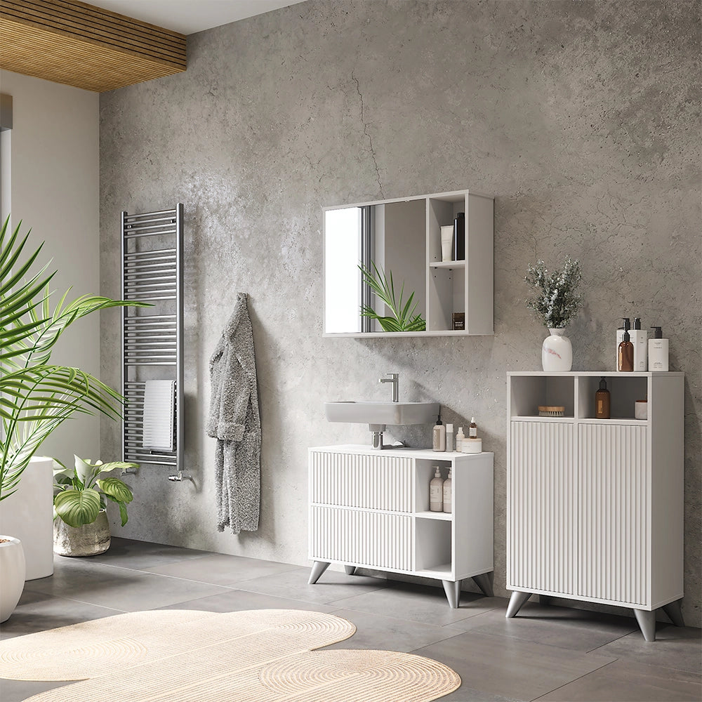 Vicco Set di mobili da bagno Bianco 80 cm, set 2