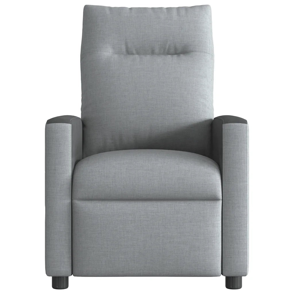 Poltrona | Sedia Relax Reclinabile in Tessuto Grigio Chiaro
