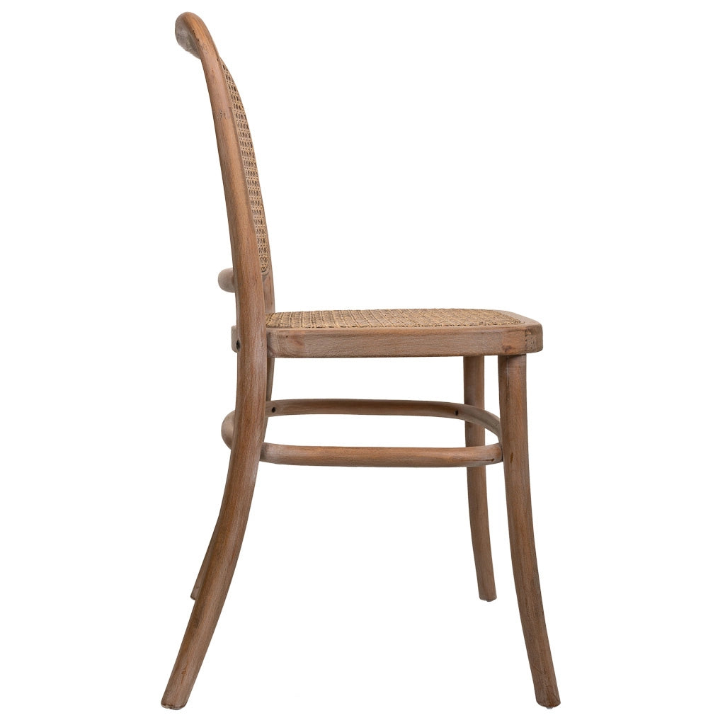 Sedia in legno e rete marrone 44x40x48/83h