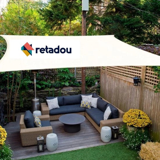 Ombrello quadrato - Protezione UV - 2,5 x 2,5 m - Bianco - HDPE