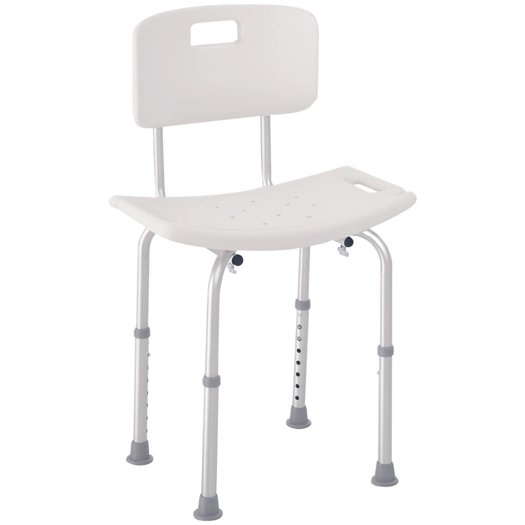 Sedia da doccia regolabile con ventose ¨C Minimal ¨C plastica e alluminio, 50.6x43x71-88 cm