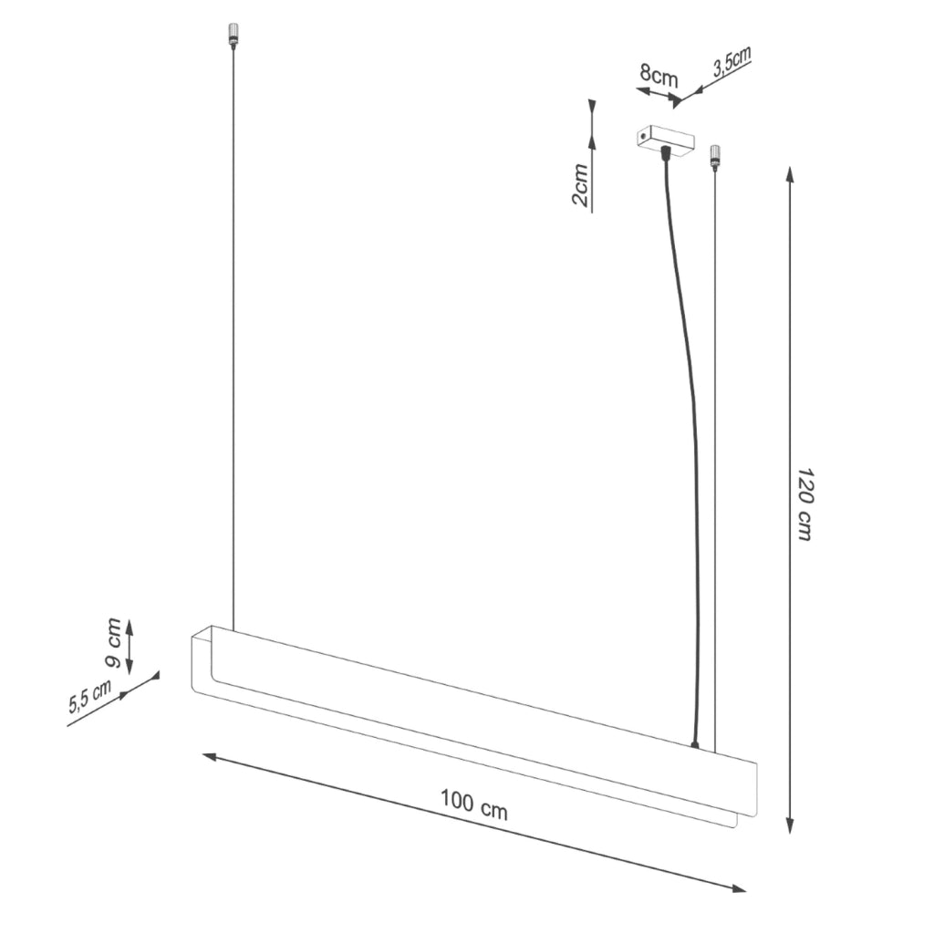 Lampada a sospensione ISKRON oro 100cm LED 8,5W 3000K