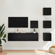 Set mobile TV 6 pz Rovere Nero Legno ingegnerizzato 3438612