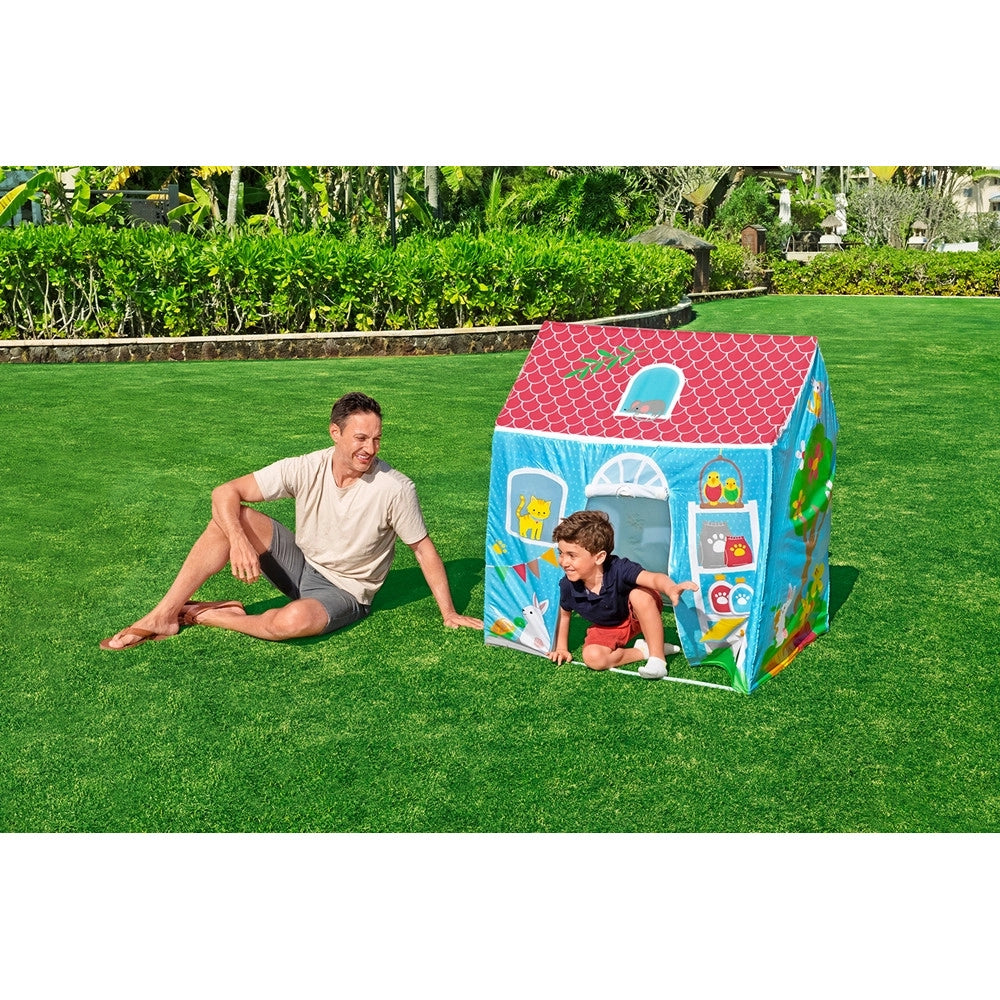 Trade Shop - Tenda Casetta Ripiegabile Gioco Per Bambini 102x76x114 Cm Da Giardino Casa 52007 -