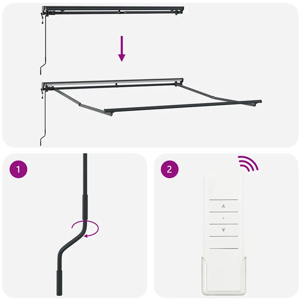 Struttura della tenda Regolabile Antracite 3 x 2,5 m Acciaio 42002535