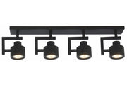 Spot soffitto 4 luci nero orientabile Alenis 2 GU10