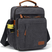 Borsa a tracolla per messaggeri uomo 13 pollici piccola borsa a tracolla di tela per lavoro, viaggi scolastici