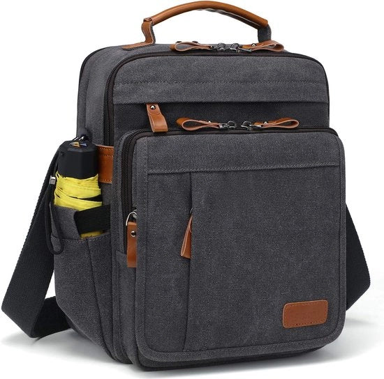 Borsa a tracolla per messaggeri uomo 13 pollici piccola borsa a tracolla di tela per lavoro, viaggi scolastici