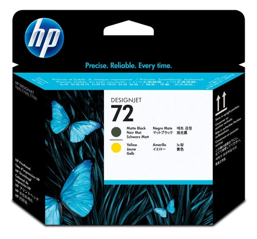 HP Testina di stampa nero opaco e giallo 72