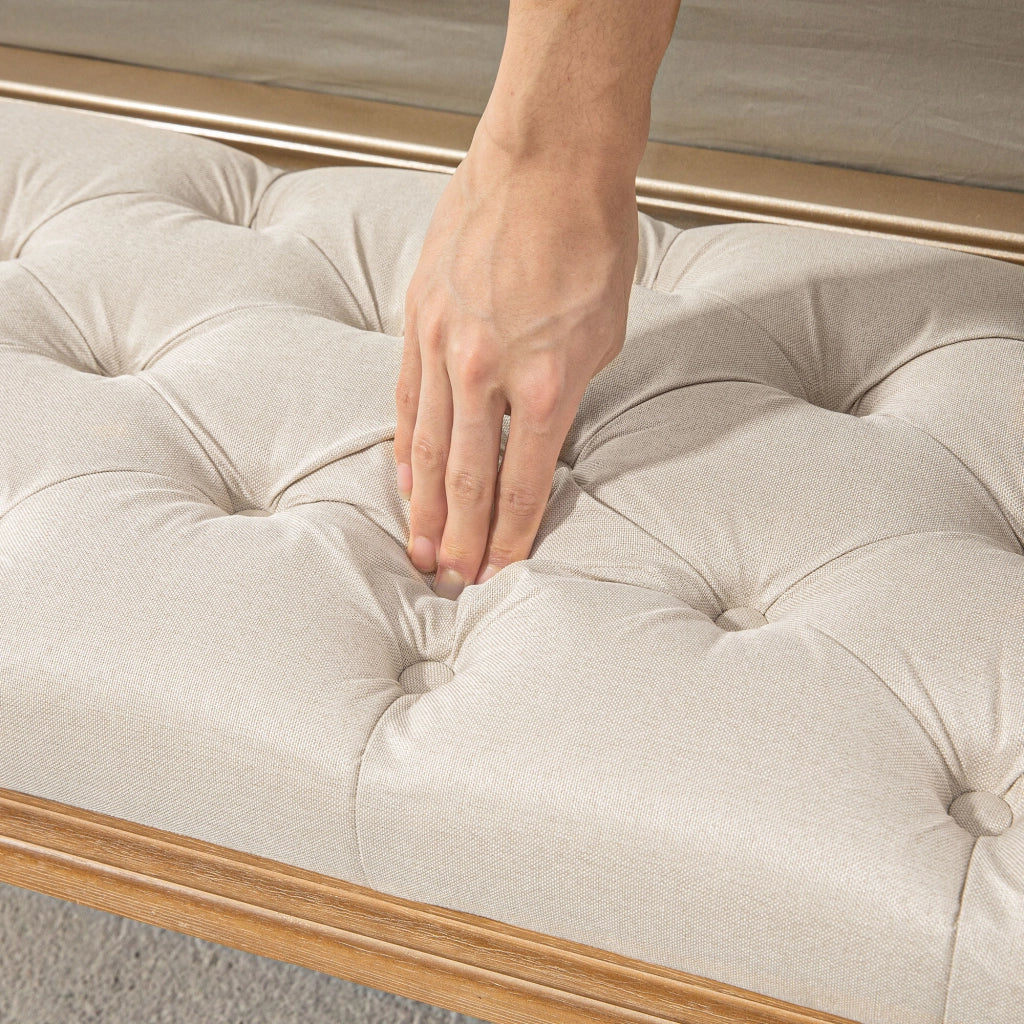 Letto imbottito con testiera ¨C Minimal ¨C 120x41x48cm, crema