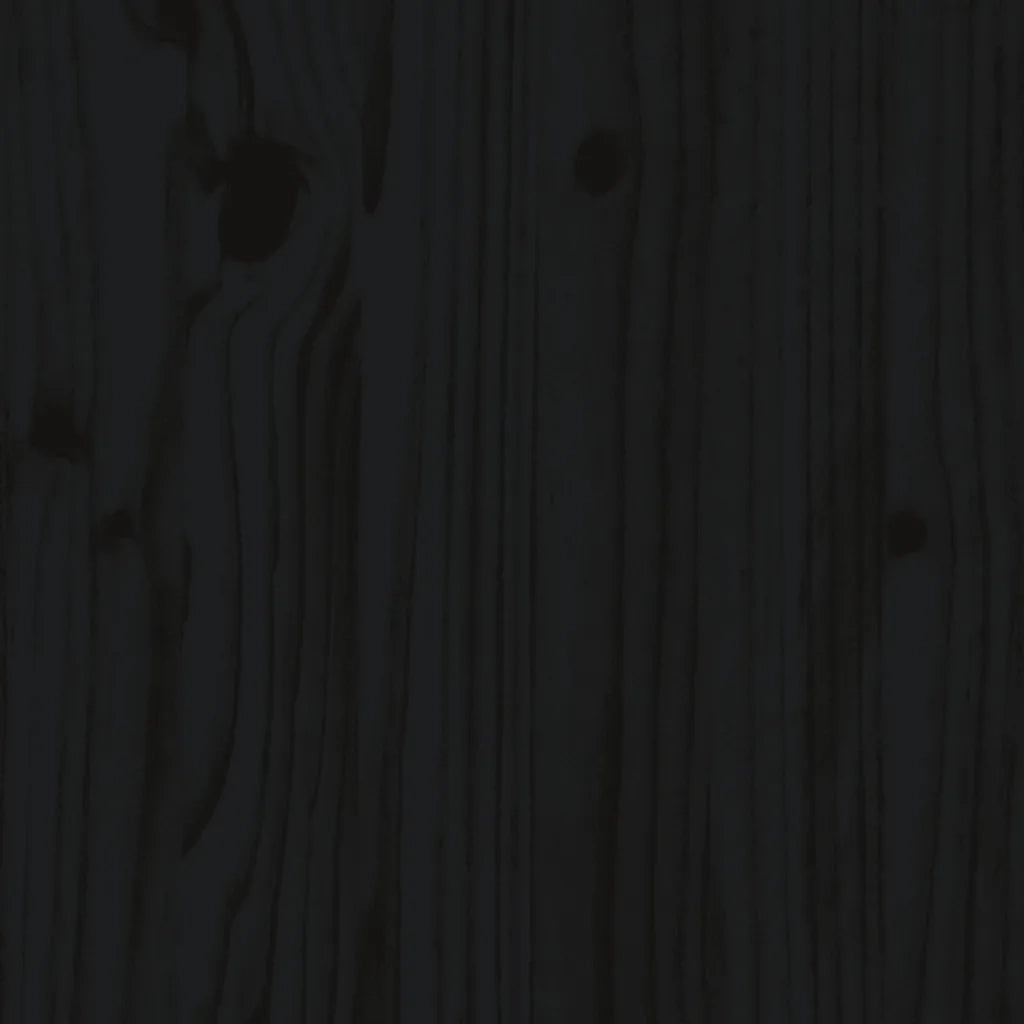 Toeletta Nera 95x50x134 cm in Legno Massello di Pino 820091